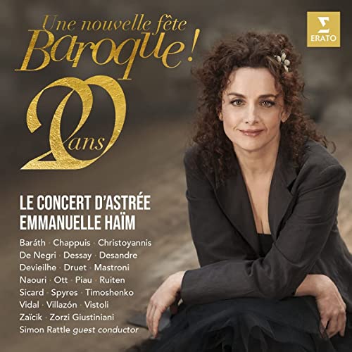 CD cover: Emmanuelle Haïm portrait with ornate gold lettering and musician names.