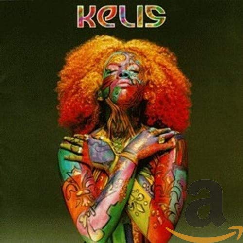 Kelis album cover, "Kaleidoscope," featuring a painted woman with orange hair.
