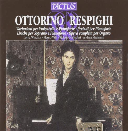 CD cover featuring a painting of a woman at a piano, text details composers.