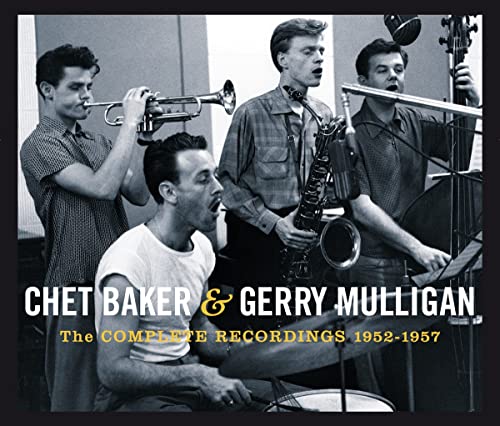 Black and white photo of jazz musicians with album title text.