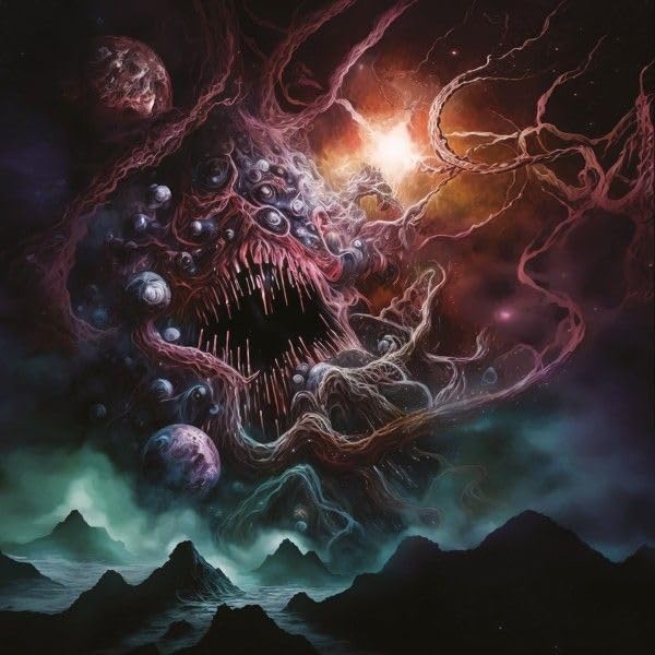 Cosmic horror artwork featuring a monstrous, gaping maw in space.