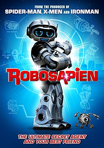 Robosapien DVD cover featuring a silver robot with blue eyes.