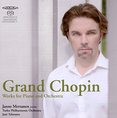 CD cover featuring pianist Janne Mertanen and text "Grand Chopin.