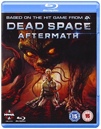 DVD cover for "Dead Space - Aftermath" featuring a monster and man.
