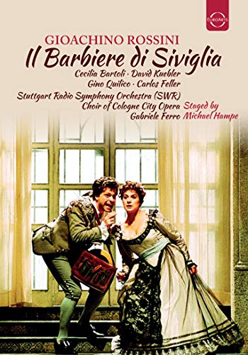 DVD cover for "Il Barbiere Di Siviglia" featuring two opera singers.