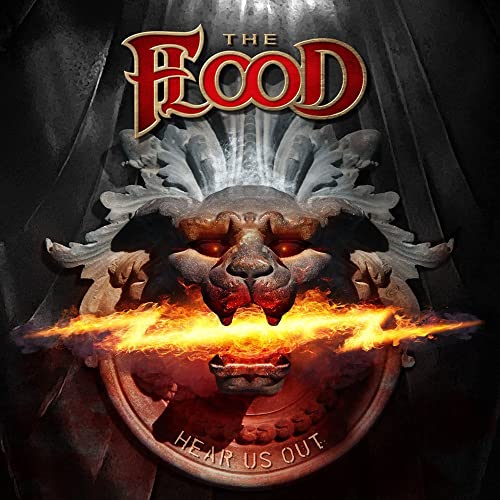 CD cover: ornate lion head with fiery mouth and band logo.