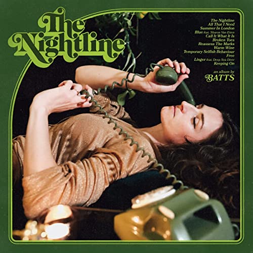 Album cover for Batts’ “The Nightline” featuring a woman with a phone.