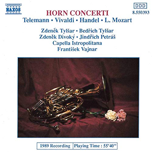 CD cover featuring a golden French horn and pink flowers.