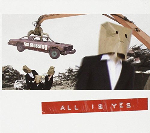 CD cover: crane lifting car with bag-headed figures in a junkyard.