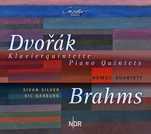 CD cover for Dvorak and Brahms piano quintets by Nomos-Quartett.
