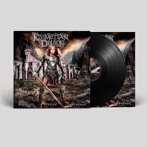 Vinyl record with cover art depicting a warrior woman in a landscape.