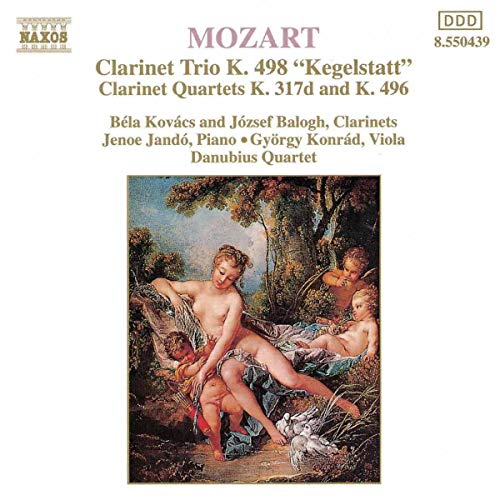 CD cover featuring Mozart's clarinet works and a classical painting of Venus and cherubs.