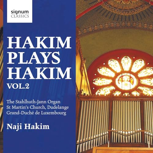 CD cover for Naji Hakim’s “Hakim Plays Hakim Vol. 2” with organ detail.