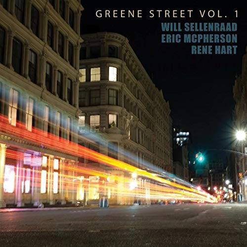 CD cover for Will Sellenraad’s “Greene Street Volume 1” with a city street scene.