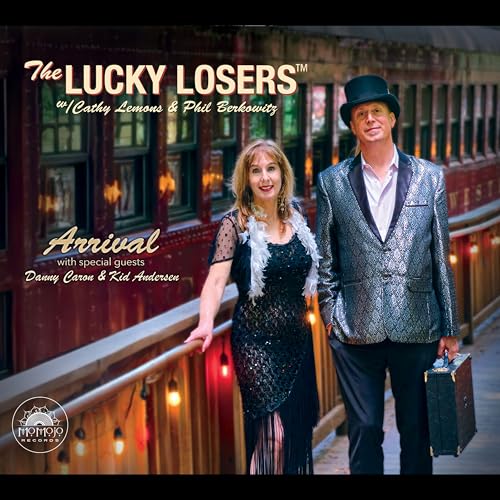 CD cover for “Arrival” by The Lucky Losers, featuring two people.