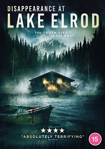DVD cover for "Disappearance At Lake Elrod" featuring a cabin by a dark lake.