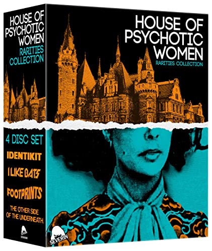 Blu-ray box set for "House of Psychotic Women" featuring a castle image.
