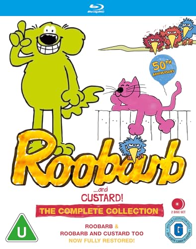 Roobarb & Custard Blu-ray cover featuring cartoon dog, cat, and birds.