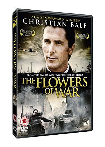 DVD cover for The Flowers of War featuring Christian Bale and a war scene.