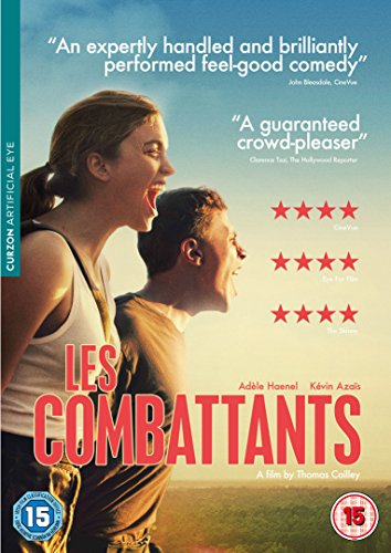 DVD cover for “Les Combattants” featuring two people yelling at sunset.