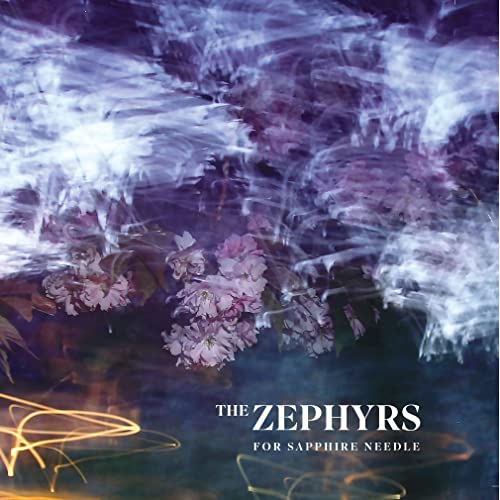 Vinyl record cover: abstract purple and white floral image, band name “The Zephyrs”.