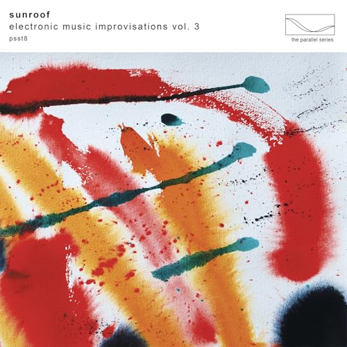 CD cover with abstract red, orange, and teal watercolor-style paint splashes.