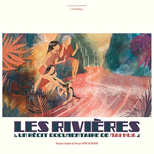 Vinyl album cover depicting women by a winding, red river in lush foliage.