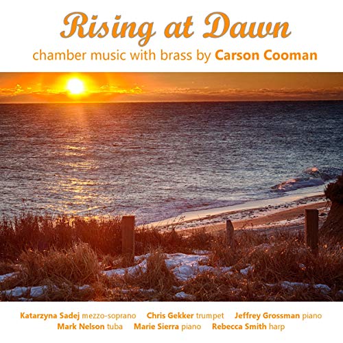 CD cover: sunrise over ocean, text “Rising at Dawn”, musician names below.