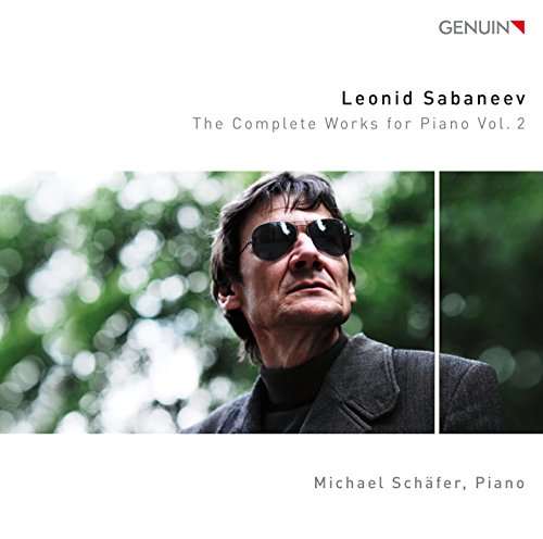 CD cover: portrait of Michael Schäfer wearing sunglasses, piano music.