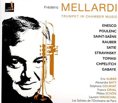 CD cover featuring a black and white portrait with a golden trumpet.