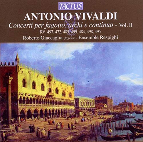 CD cover for Vivaldi’s “Concerti per fagotto” with a Venice canal scene.