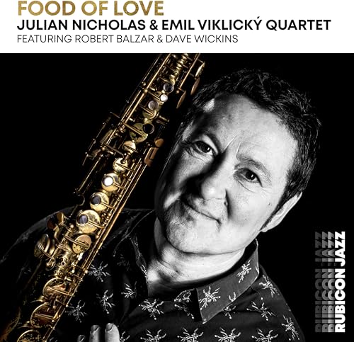 CD cover featuring a portrait of a man with a saxophone.