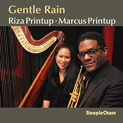 Marcus Printup and Riza Printup with harp and trumpet, album cover.