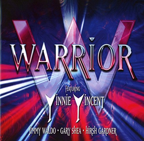 CD cover for "Warrior" featuring a stylized red "V" and band names.