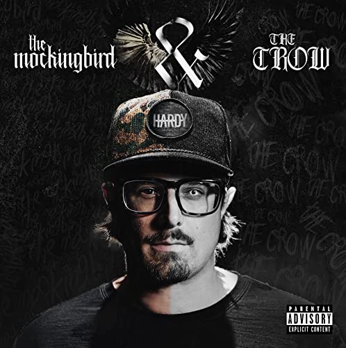 Hardy album cover featuring a man in a hat with bird imagery.