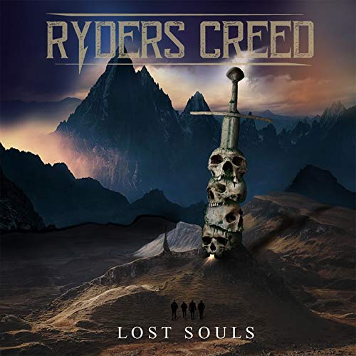 CD cover: skulls stacked with a sword, mountains, and silhouetted figures.
