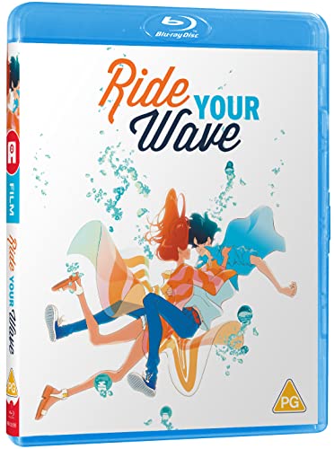 Ride Your Wave" Blu-ray cover with illustrated couple falling through waves.