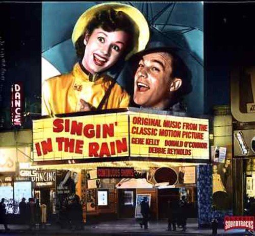 Singin' in the Rain" movie poster featuring Gene Kelly and Debbie Reynolds.