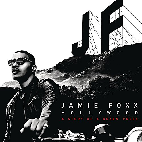 Jamie Foxx album cover featuring the Hollywood sign in grayscale.