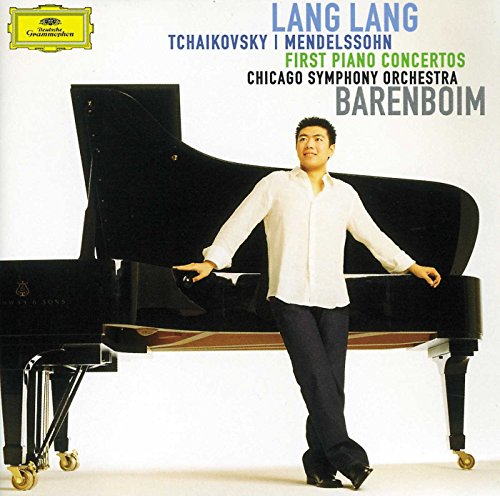 CD cover featuring pianist Lang Lang with a grand piano.