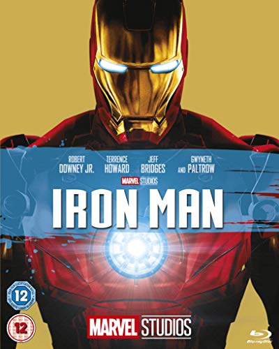 Iron Man Blu-ray cover featuring Robert Downey Jr. in the Iron Man suit.