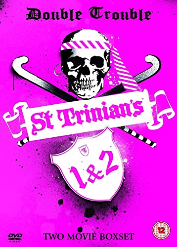 St. Trinian’s 1 & 2 DVD cover with skull and crossed hockey sticks.