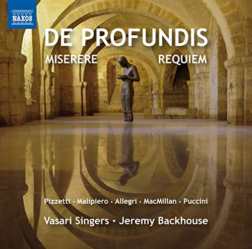 CD cover: bronze statue in arched stone hallway, text “De Profundis.”