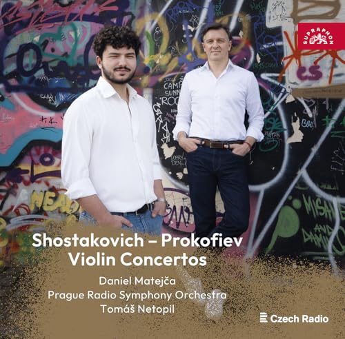 CD cover featuring two men and text: Shostakovich, Prokofiev, Violin.