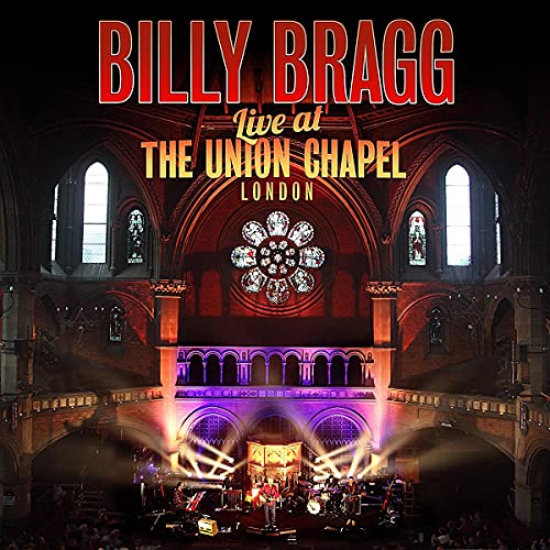 Billy Bragg album cover featuring a London chapel interior and stage.
