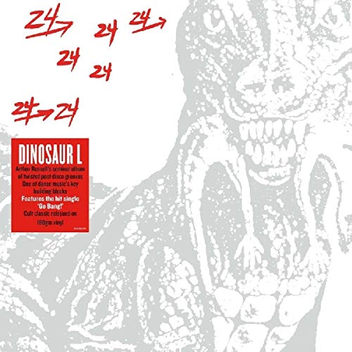 Vinyl cover with red hand-drawn 24s, a large monster illustration, and a red sticker.