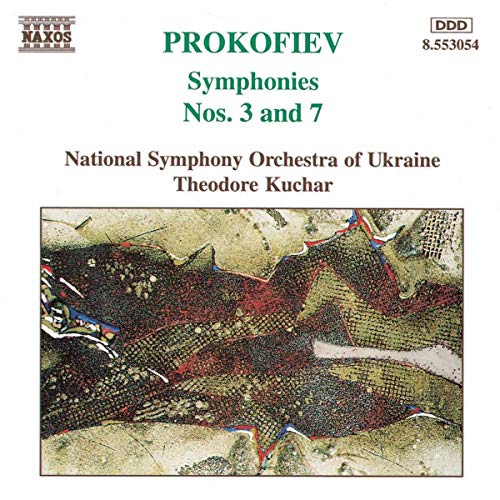 CD cover for Prokofiev symphonies featuring abstract, textured artwork.