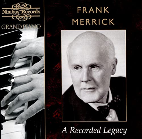 CD cover featuring pianist Frank Merrick and a piano keyboard.