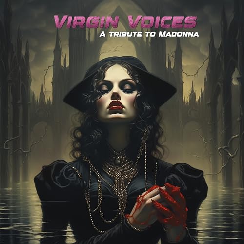Album cover for “Virgin Voices,” a Madonna tribute, featuring gothic artwork.