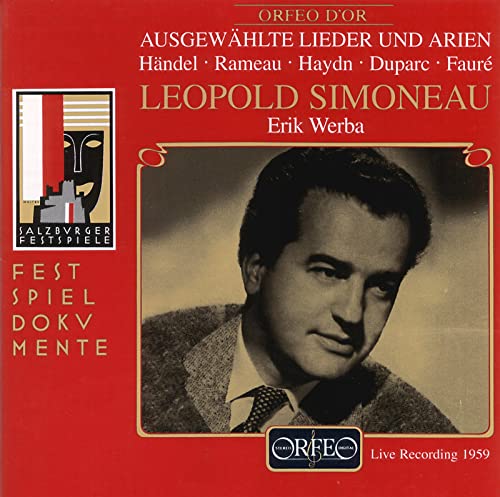 CD cover: Leopold Simoneau portrait, Salzburg Festival, 1959 recording.